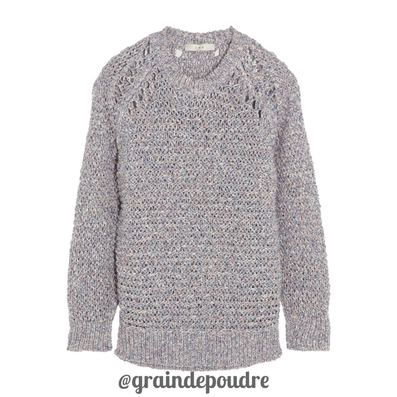 Iro Everly Blue Purple Mesh Open Weave Sweater 0 - Picture 3 of 5